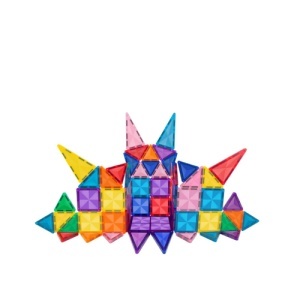 Set de constructie PicassoTiles, 61 piese magnetice mini cu efect de diamant