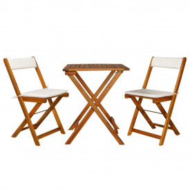 Set de mobilier bistro cu perne, 7 piese, lemn masiv de salcâm