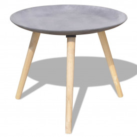 Set masă laterală/masă de cafea, 2 piese, 55 & 44 cm, gri beton - Img 2