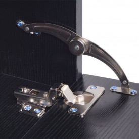 Set mobilier baie format din 8 piese cu chiuvete incluse, Negru - Img 4