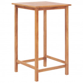 Set mobilier bar, 3 piese, lemn masiv de tec - Img 4