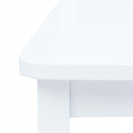 Set mobilier bucătărie, 5 piese, alb, lemn masiv de hevea - Img 7