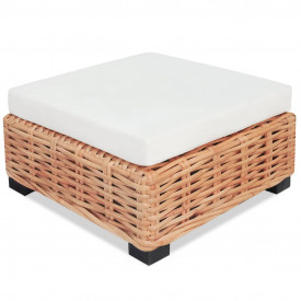 Set mobilier cu canapea 27 piese, culoare naturală, ratan - Img 6