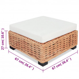 Set mobilier cu canapea 27 piese, culoare naturală, ratan - Img 12