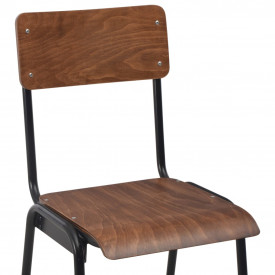 Set mobilier de bar, 3 piese, maro și negru, oțel - Img 12