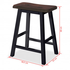 Set mobilier de bar, 3 piese, MDF, negru - Img 9