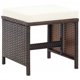 Set mobilier de exterior 11 piese, poliratan, maro - Img 11
