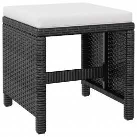 Set mobilier de exterior 11 piese, poliratan și acacia, negru - Img 7