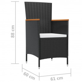 Set mobilier de exterior, 13 piese, poliratan, blat lemn acacia - Img 10