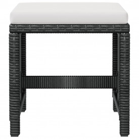 Set mobilier de exterior 21 piese, poliratan și acacia, negru - Img 8