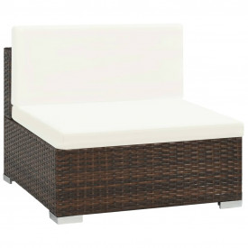 Set mobilier de exterior, 23 piese, poliratan, maro - Img 3
