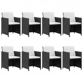 Set mobilier de exterior 25 piese, poliratan, negru - Img 2