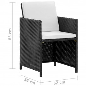 Set mobilier de exterior 25 piese, poliratan, negru - Img 7