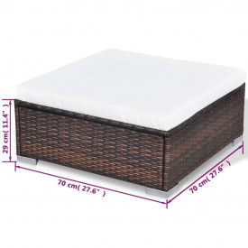 Set mobilier de exterior 28 piese, maro, poliratan - Img 12