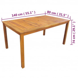Set mobilier de exterior, 5 piese, lemn masiv de acacia, maro - Img 7