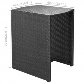 Set mobilier de exterior, 5 piese, poliratan, negru - Img 9
