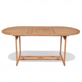 Set mobilier de exterior, 7 piese, lemn de tec - Img 3