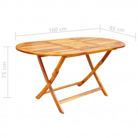 Set mobilier de exterior, 7 piese, lemn masiv de salcâm - Img 8