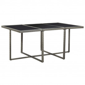 Set mobilier de exterior cu perne, 11 piese, gri, poliratan - Img 5