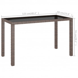 Set mobilier de exterior cu perne, 6 piese, maro, poliratan - Img 9