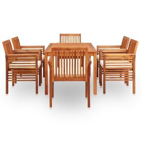 Set mobilier de exterior cu perne 7 piese lemn masiv de acacia - Img 2