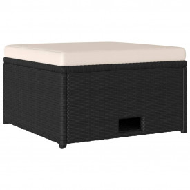 Set mobilier de grădină, 12 piese, poliratan, negru - Img 7