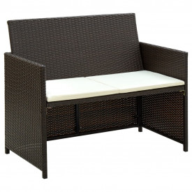 Set mobilier de grădină, 8 piese, maro, poliratan - Img 2