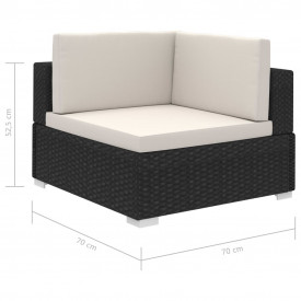 Set mobilier de grădină din poliratan 24 piese Negru - Img 7