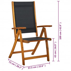Set mobilier exterior pliabil masă extensibilă, 7 piese, acacia - Img 11