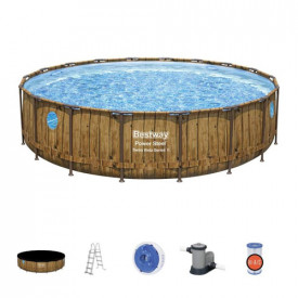 Set piscina cu cadru, pompa de filtru inclus, 549 x 122 cm, Bestway 56977 - Img 2