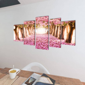Set tablouri de pânză cireși în floare 200 x 100 cm - Img 2