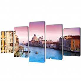 Set tablouri de perete cu imprimeu Veneția, 200 x 100 cm