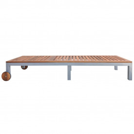 Șezlong de exterior, lemn masiv de acacia, 207 x 70 x 88 cm - Img 2