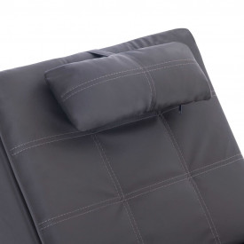 Șezlong de masaj cu pernă, gri, piele artificială - Img 6