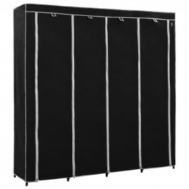 Șifonier cu 4 compartimente, negru, 175 x 45 x 170 cm - Img 2