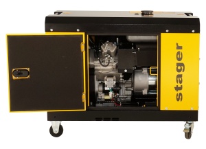 Stager YDE15000T Generator insonorizat 12kVA, 48A, 3000rpm, monofazat, diesel, pornire electrica - Img 3