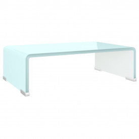 Stativ TV/monitor, sticlă, 40 x 25 x 11 cm, alb - Img 2