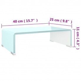 Stativ TV/monitor, sticlă, 40 x 25 x 11 cm, alb - Img 6