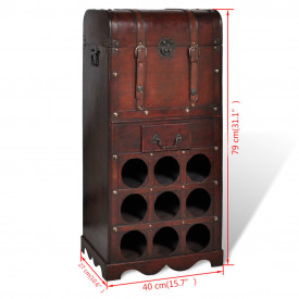 Suport sticle vin pentru 9 sticle, lemn, spațiu de depozitare - Img 4