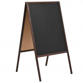 Tablă neagră cu două fețe, lemn cedru, verticală, 60 x 80 cm - Img 1