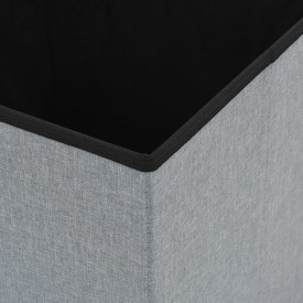 Taburet de depozitare pliabil, gri deschis, 38x38x38 cm, textil - Img 7