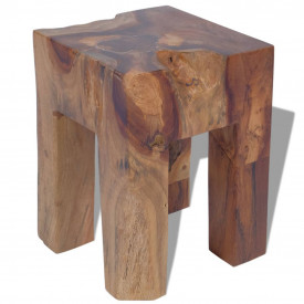 Taburet din lemn de tec solid, 30 x 30 x 40 cm
