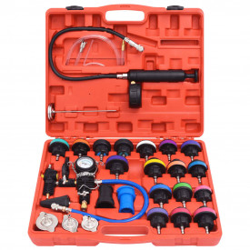 Tester presiune radiator cu kit de evacuare vid și reumplere 27 piese - Img 2