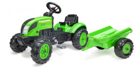 Tractor cu pedale si remorca pentru copii, Falk ,Verde, 2057L - Img 2