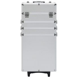 Troler de cosmetice, argintiu, aluminiu - Img 2