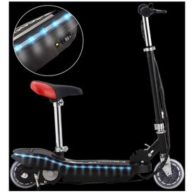 Trotinetă electrică cu scaun și LED, negru, 120 W - Img 2