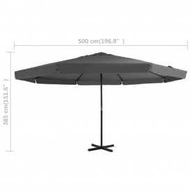 Umbrelă de exterior cu bază portabilă, antracit - Img 12