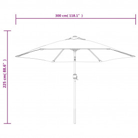 Umbrelă de soare cantilever cu LED 3 m, Alb Nisip - Img 10