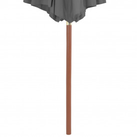 Umbrelă de soare de exterior, stâlp din lemn, 300 cm, antracit - Img 4