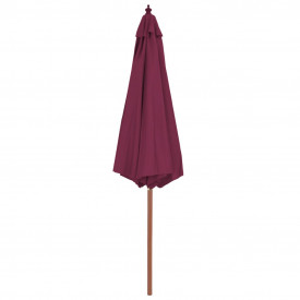 Umbrelă de soare exterior, stâlp din lemn, 300 cm, roșu bordo - Img 3